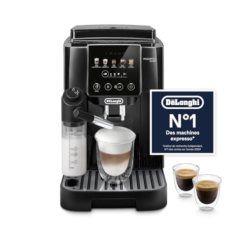 De’Longhi Magnifica Start - Perfetto Machine à Café Automatique avec LatteCrema Mousseur à Lait Automatique, 4 Boissons Enregistrées, Commandes Soft...