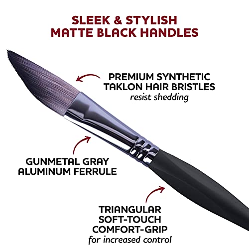 Wa Portman Dagger Paint Brush Set Of 4 - Dagger Brush For Watercolor & Acrylic - Professional Watercolor Brushes & Acrylic Pinstriping Brush Set - Acrylic & Watercolor Paint Brushes With Comfort Grip #TOP2