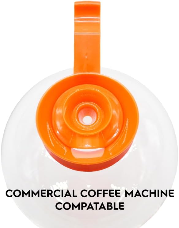 1 Pack Glass Coffee Decanter 64oz 1.8L 12 Cup (Orange Decaf), Laboratory Grade SHATTER-RESISTANT High Borosilicate Glass Body for Brewer Cafe Restaurant & Bar
