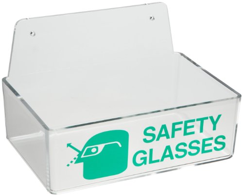 Brady Safety Glasses Holder - Green Text on Clear Plastic, Legend 