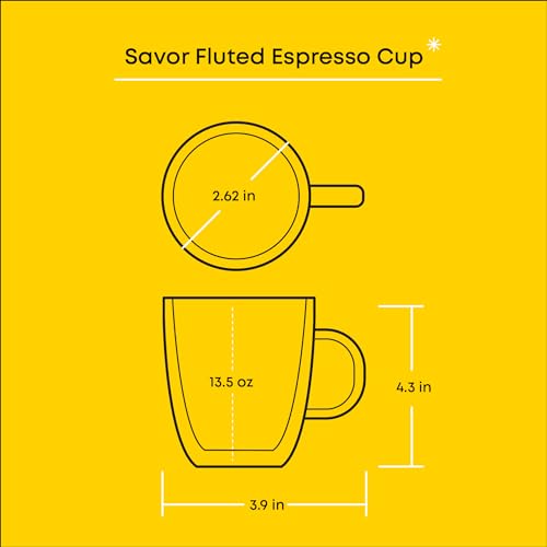 JoyJolt Fluted Glass Coffee Mugs, Double Wall 13.5oz Clear Glass Coffee Mug Set of 2. Latte Glasses, Glass Cappuccino Mugs, Ribbed Mugs by JoyJolt - Image 2
