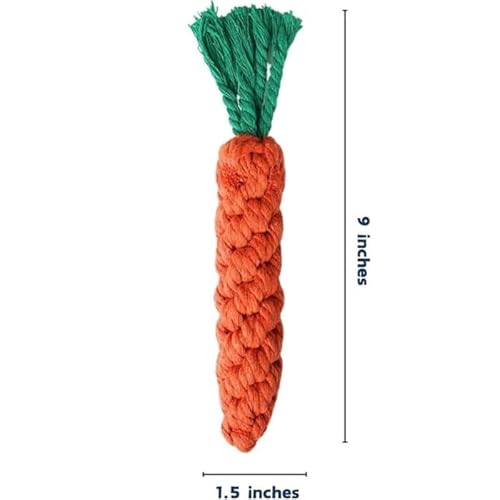 2 PCS Carrot Dog Rope Toys for Dogs, Durable Chew Toys for Aggressive Chewers, Entertainment and Interaction, Teeth Cleaning and Chewing, All-Cotton — view 2
