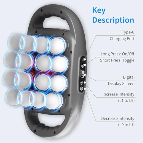Binxalin 16 Head Deep Tissue Massage Gun, Handheld Percussion Massager for Back, Neck, Sho - image 7