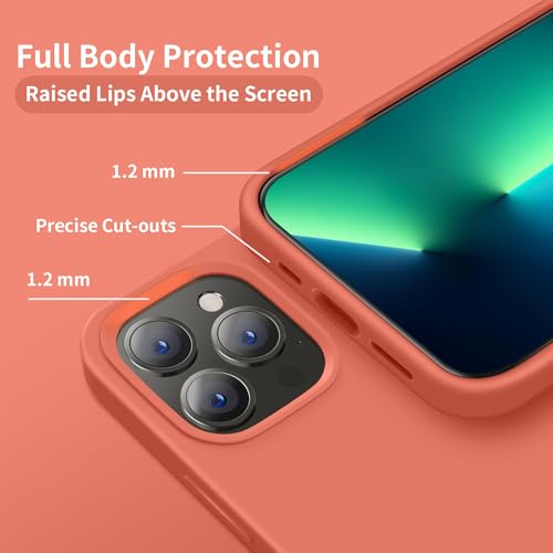 Cordking Designed for iPhone 13 Pro Case, Silicone Ultra Slim Shockproof Protective Phone Case with [Soft Anti-Scratch Microfiber Lining], 6.1 inch, Pink Pomelo by Cordking - Image 4