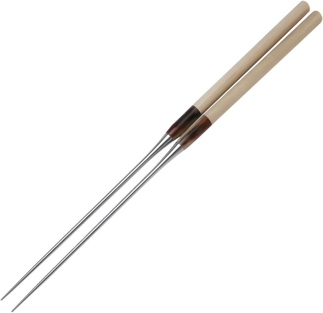 TIKUSAN Plating Chopsticks Moribashi Japanese Restaurant Chef's Traditional Garnishing Tweezers Made in Japan (6" Magnolia Handle)