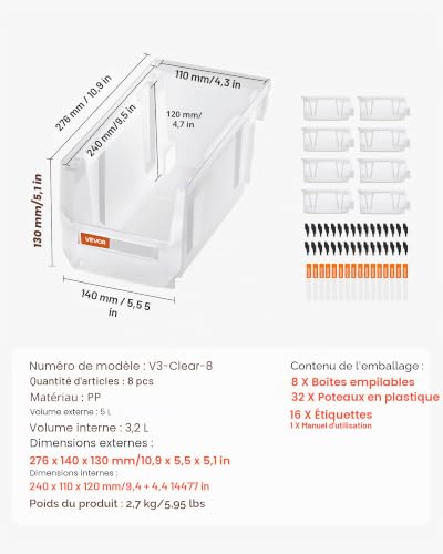 Petites pièces introuvables ? Utilisez ce bac à bec empilable transparent