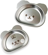 Basil Stainless Steel Plate for Kids, Perfect for Small Meals, Snacks, or Mini Meals, Dinner Plates for Baby - Unbreakable Dinner Plates - Ideal for Birthday, Return Gifting - Tot Plate - Pack of 2