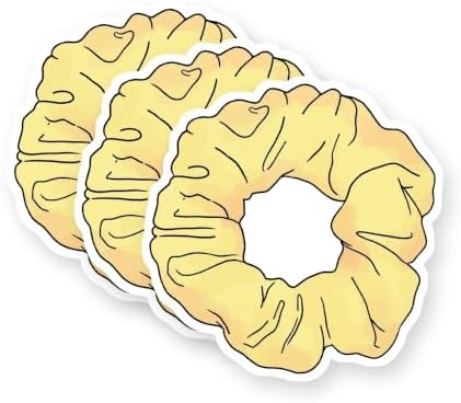Single Yellow Scrunchie Vinyl Stickers 3 Pack 3 Inch image 5