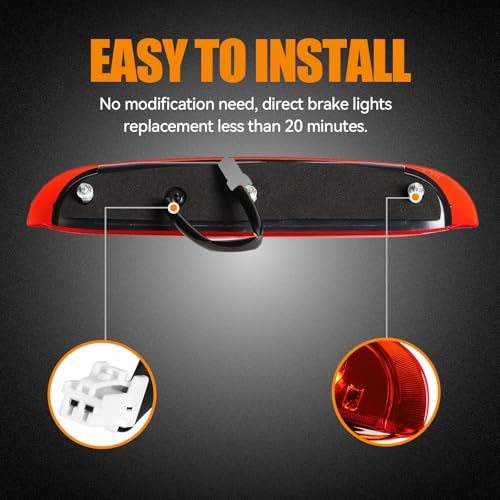 Image of Third 3rd Brake Light LED for 1998-2001 Ford Explorer, High Mount Rear Brake Lights Assembly for 98-01 Explorer, Waterproof Center Cab Lamp Stop Light (Red)