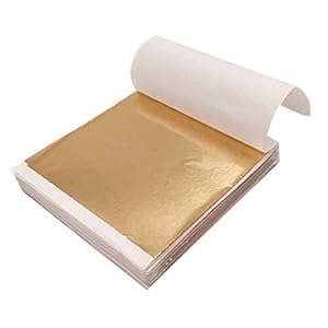 100pcs of Golden Leaf DIY Art Craft Paper for Scrapbook And Home Decoration,Champagne Gold