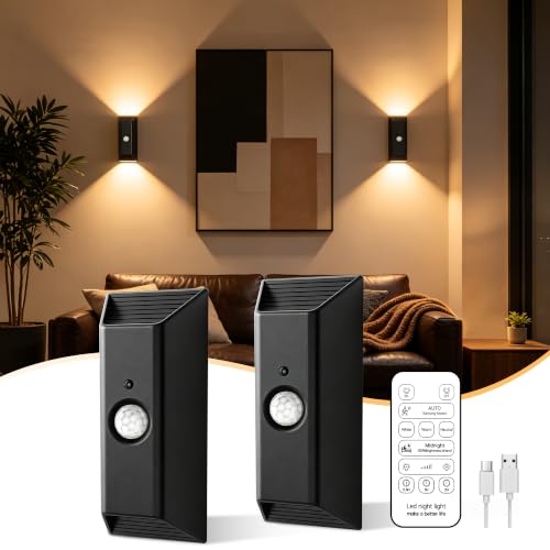 Motion Sensor Wall Sconces, 2 Pack