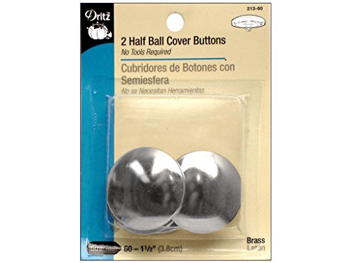 Dritz 213-60 Half Ball Cover Buttons, Size 60 - 1-1/2-Inch, 2-Sets