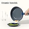 CAROTE Blue&Gold Ceramic Cookware Set Non Toxic, PFAS Free,15Pcs Pots and Pans Set Non Stick Detachable/Removable Handle,Kitchen Cooking Set Dishwasher Safe, Nonstick Pot and Pan, Induction Cookware #2