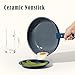 CAROTE Blue&Gold Ceramic Cookware Set Non Toxic, PFAS Free,15Pcs Pots and Pans Set Non Stick Detachable/Removable Handle,Kitchen Cooking Set Dishwasher Safe, Nonstick Pot and Pan, Induction Cookware