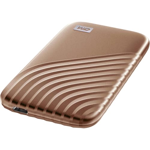 Image of Western Digital 2TB My Passport SSD Portable External Solid State Drive, Gold, Sturdy and Blazing Fast, Password Protection with Hardware Encryption - WDBAGF0020BGD-WESN