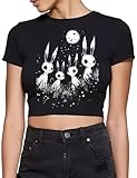 Funnydove T Shirt Shirts for Women Bunny Rabbit Tshirt Womens Horror Goth Emo Tees Gothic Tshirts Crop Top Clothes Black