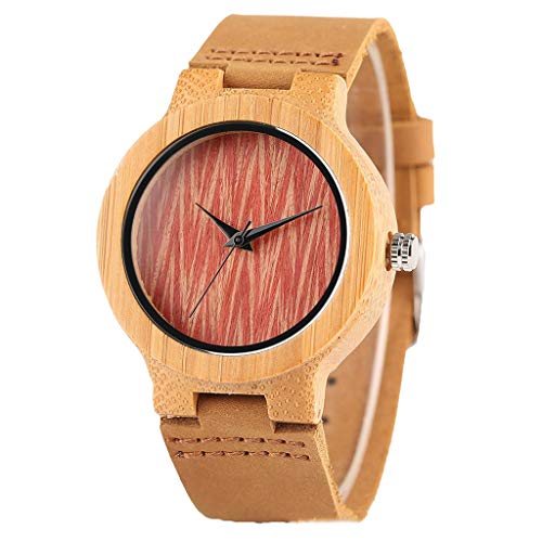 Preisvergleich Produktbild HRQ Wooden Watch - Bamboo Craft Quarzwerk Einfache und unausgeglichene Schallwellenlinie Lässig Romantisch, Gesund, Umweltfreundlich S133