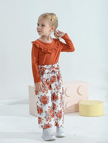 Image of Little Girls Clothes Kids Fall Winter Outfits Pant Set for Girl Age 4-8