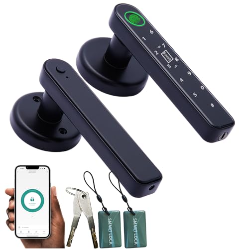 Smart Fingerprint Door Lock 5-in-1, Black