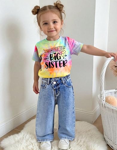 Big Sister Shirts for Girls Toddler Girls Promoted to Big Sister Tee Tops Short Sleeve Summer Clothing3