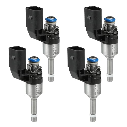 A ABSOPRO Inyector De Combustible No.03C906036M/03C906036F Boquilla de Inyección de Combustible para VW Golf 07-12 1.4 TSI para VW Passat B6 B7 Sedán 07-14 1.4 TSI Negro 4 Piezas