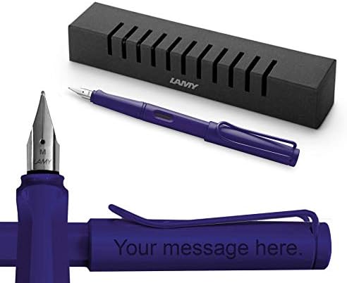 Lamy Safari Fountain Pen Candy Violet - Purple Medium nib 2020 limited edition - Engraving - Box