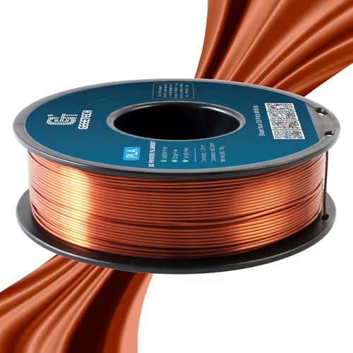 Image of Geeetech Silk PLA Filament 1.75mm for 3D Printer, Metal-Like Shiny 3D Filament 1kg (2.2lbs) 1 Spool, Dimensional Accuracy + /- 0.02 mm, Metallic Copper Silk Filament