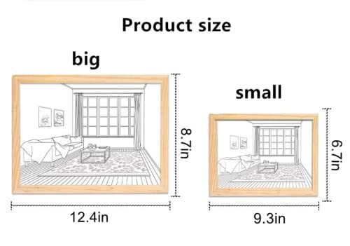 Nufar Lighting Painting Decoration, Light Up Wall Art, Led Picture Lights Dimmable For Home Decor Room Office, Desktop，Housewarming Birthday Party Gift (3-Adjustable Lighting) (House, 12.4 * 8.6) #TOP6