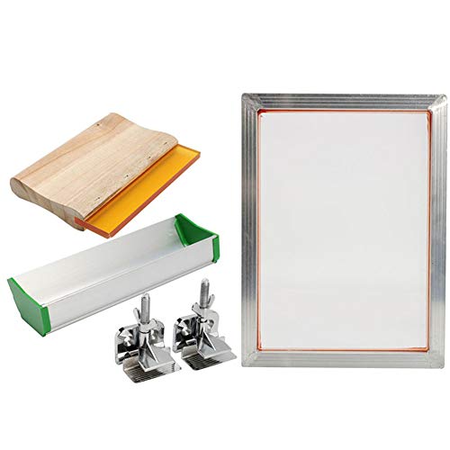 lzndeal Kit de sérigraphie cadre en aluminium charnière collier Emulsion Coater Squeegee