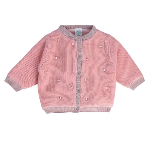 Image of miniklub Baby Collar Full Sleeve Knitted Cotton Sweater (Purple Color)