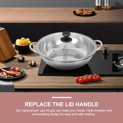 HYTROVE 4個 ステンレス製コンパクト鍋蓋取っ手 広ベースで耐荷重強化 簡単取り付け可能 鍋蓋 蒸し器 スープ鍋対応交換用ノブ