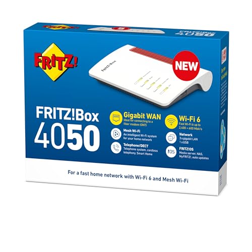 FRITZ!Box 4050, Router Wi-Fi 6 Dual Band fino a 3.000 Mbit/S, per Modem Operatore e ONT, 1x Wan Gb, 3X Lan Gb, 1X Usb, Access Point, Mesh, DECT, Media Server, VPN, VOIP - Router - Immagine 4