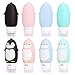 AUTENS Leakproof Silicone Travel Bottles Accessories Set,3oz (90ml) 4 Pack Refillable Cute Penguin Travel Containers for Shampoo,Lotion Sunscreen ect. - TSA Approved & BPA Free