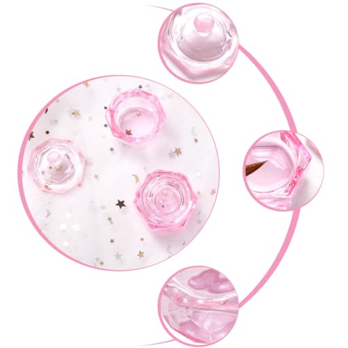 Vasos de cristal para arte de uñas, set de 2 piezas miniatura 5