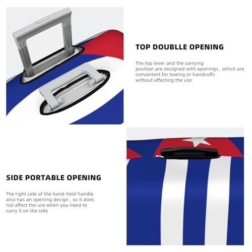 Cuban flag Printed luggage cover, double stitching all around, high elastic material, suitable for travel and business trip4