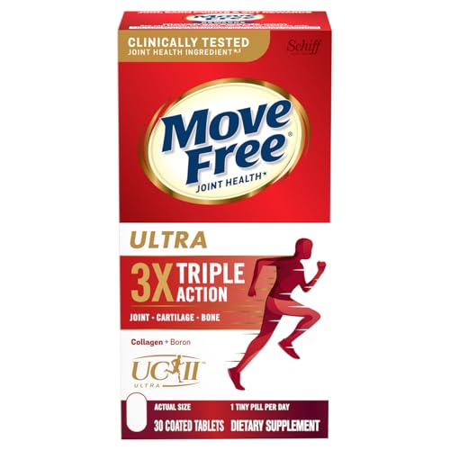 Image of Move Free Ultra Triple Action Joint Support Supplement - Type II Collagen Boron & Hyaluronic Acid - Supports Joint Comfort, Cartiliage & Bones in 1 Tiny Pill Per Day, 30 Tablets (30 servings)*