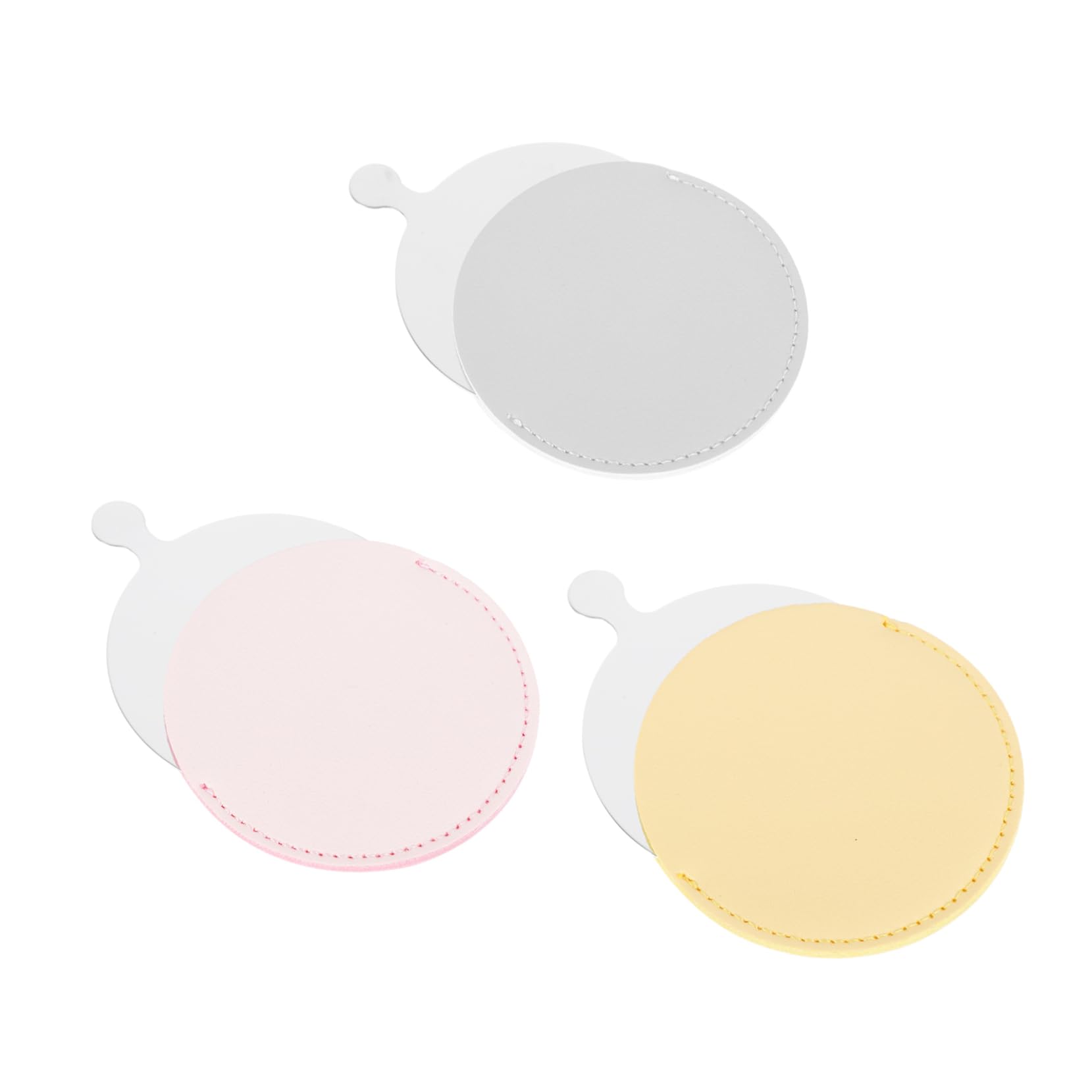 Miroir de maquillage compact de voyage : lot de 3 mini miroirs ronds simples