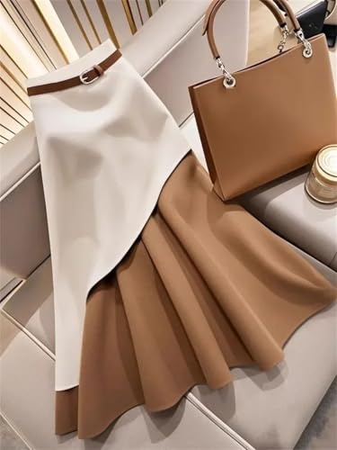 Women High Waist Slim A-Line Skirt Office Lady Long Skirts3
