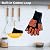 East Oak BBQ Gloves, 1472? Heat Resistant Gloves, Silicone Non-Slip Grill Gloves for Smoker, Fire Pits, Barbecue, Cooking, Black