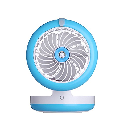 Multifunctional Portable Rechargeable USB Air Conditioner Desktop Handheld Fan Personal Cooling Water Spray Fan Fan Humidifier Charging Po Mobile Power FunctionBlue