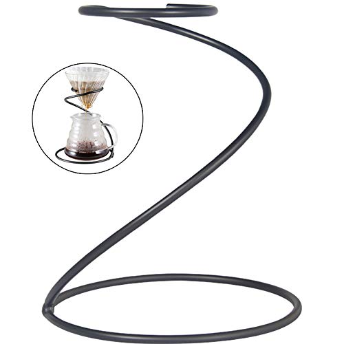 TINTON LIFEReusable Metal Pour Over Coffee Dripper Stand Circinate Shaped,Black