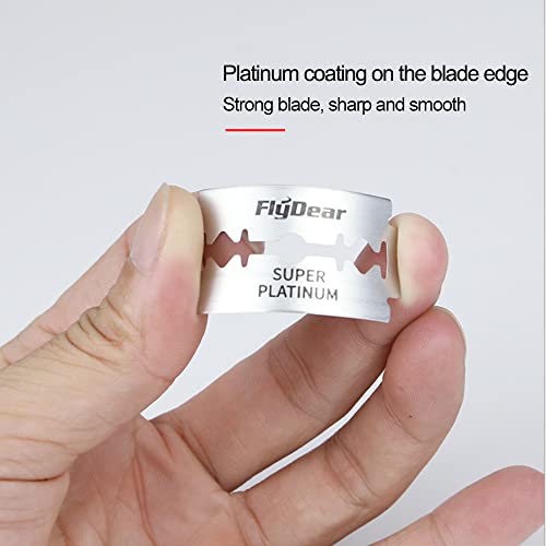 Image of 100 Count Double Edge Razor Blades - Men's Safety Razor Blades for Shaving - Platinum Stainless Steel Double Razor Shaving Blades for Men for a Smooth Clean Shave