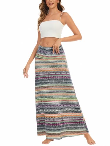Women’s Casual Soft Foldover High Waist Maxi Long Skirt Versatile Dress2