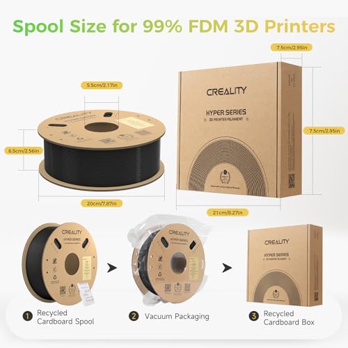 Image of Creality Hyper PLA Filament 4KG, Up to 600mm /s High Speed 3D Printer Filament PLA 1.75mm, No-Tangling Stronger Toughness Fit Most 3D Printers