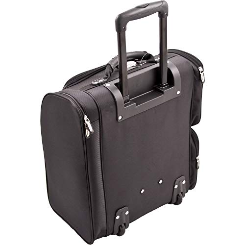 Image of Adson Multifunctional Professional Beauty Makeup Artist Rolling Cosmetic Aluminium Vanity Trolley Beauty Train case Makeup Cosmetic Trolley Hairstylist Travel Organizer (Smoky Black)