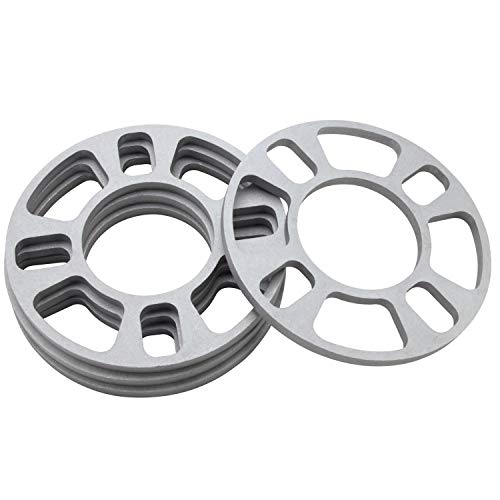 DCVAMOUS 8mm Universal Wheel Spacers Compatible with 4 Lug Vehicle -Bolt Pattern from 98mm to 120mm - 4pc 5/16" Flat Wheel Spacer for 4X98 4X100 4X108 4X110 4X112 4X114.3 4X120 4X4 4X4.25 4X4.5 4X4.75