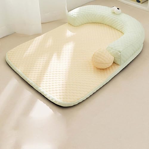 犬 ベッド アゴ乗せ枕付き 猫 ベッド 滑り止め付き ペットベット 涼感 猫 クッション 夏 ひんやり ペット用品 可愛い 取り外し可能 通気性 快適性 耐久性 ぐっすり眠れる 熱中症対策 室内外対応 寝床 洗える 猫/小中型犬対応