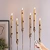 Birch Bark Flameless Taper Candles with Remote Flickering Battery Operated LED Candlesticks Set of 6