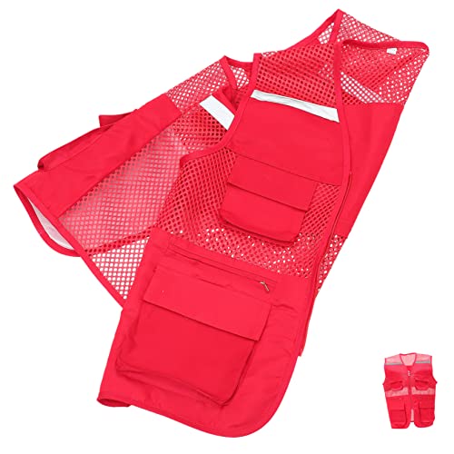 MUCKLILY Portable Reflective Breathable Pocket Design Outdoor Volunteer Vest Fluorescent
