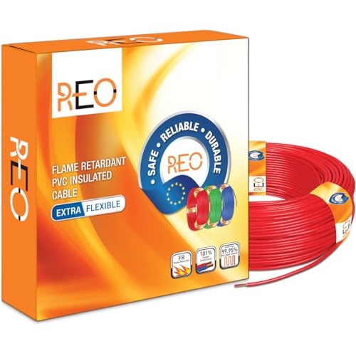 Reo by Havells | 1.0 sqmm Copper Wire (90 meter -Yellow)| Class 5 Conductor (99.95% copper)|Flame Retardant - Extra Flexible PVC Insulated Cable Ideal for Domestic (WRFFDNRA12X5)